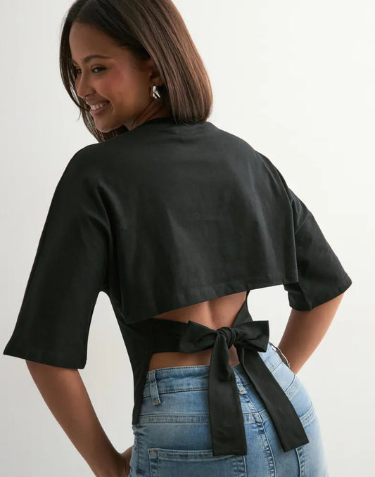 Louniva™ Open Back Tie Tee